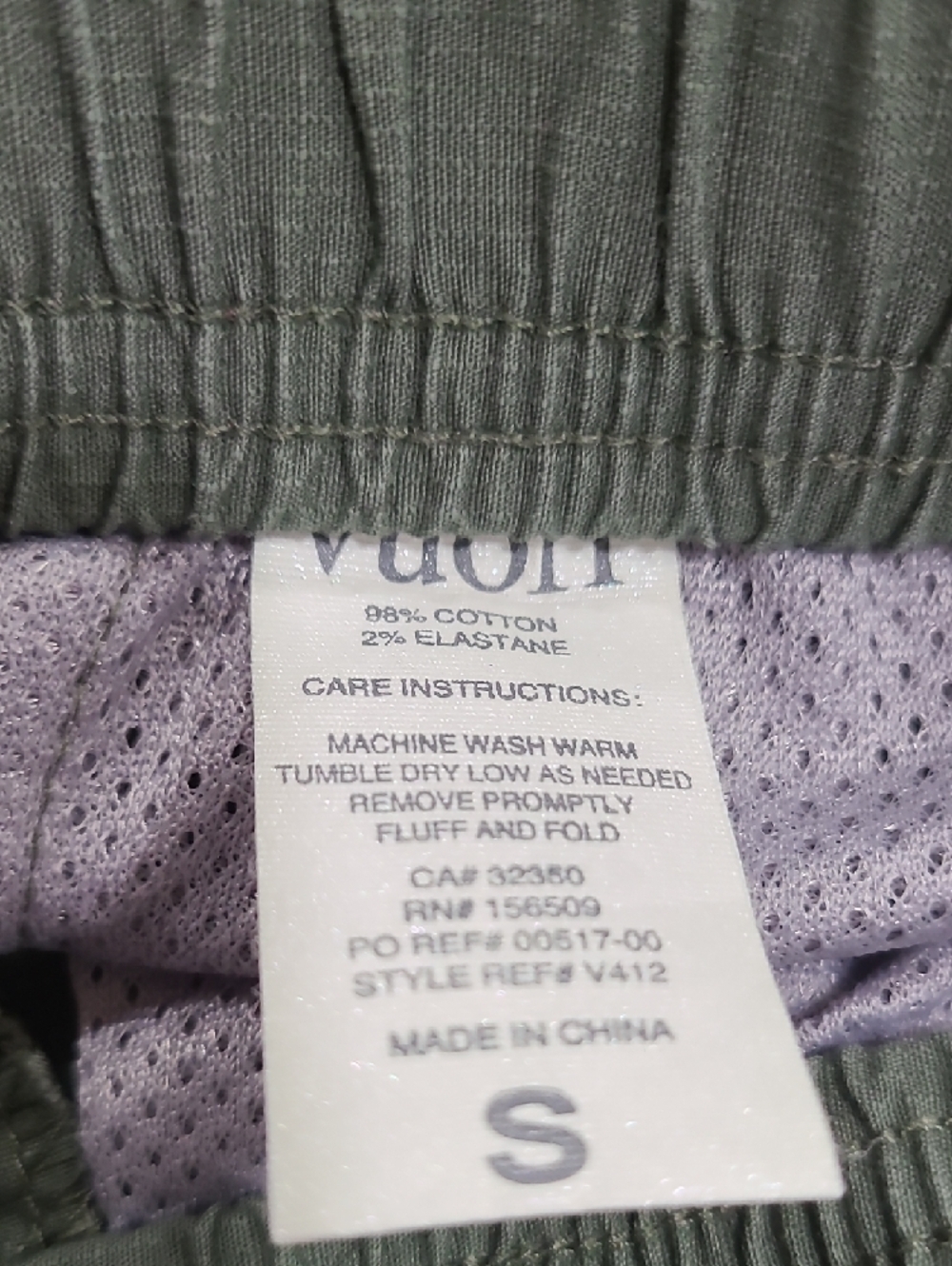 Vuori Olive Green Drawstring Cargo Joggers for Men - Picture 8 of 8